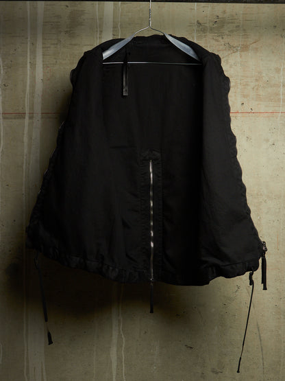Boris Bidjan Saberi AW23 'PADDED VEST 5.1 FKU10001' Black Padded Vinyl Coated Nickel Pressed Denim Vest