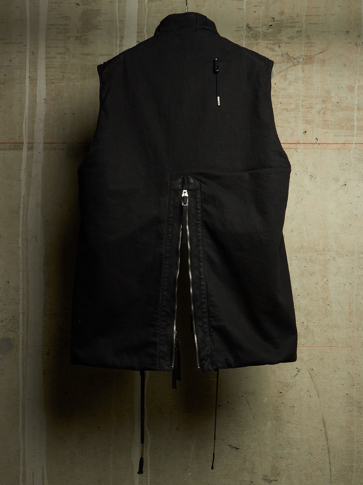 Boris Bidjan Saberi AW23 'PADDED VEST 5.1 FKU10001' Black Padded Vinyl Coated Nickel Pressed Denim Vest