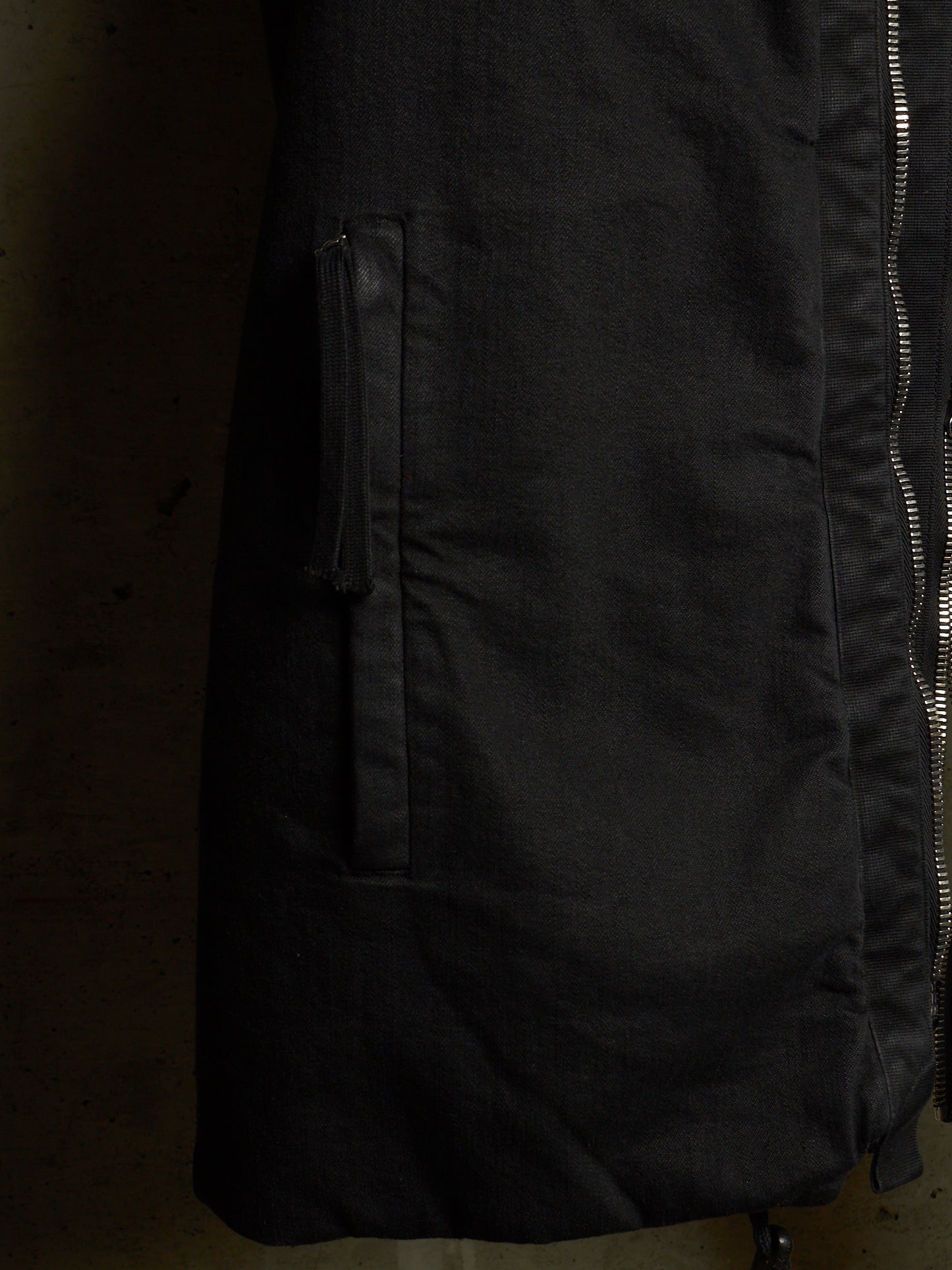 Boris Bidjan Saberi AW23 'PADDED VEST 5.1 FKU10001' Black Padded Vinyl Coated Nickel Pressed Denim Vest