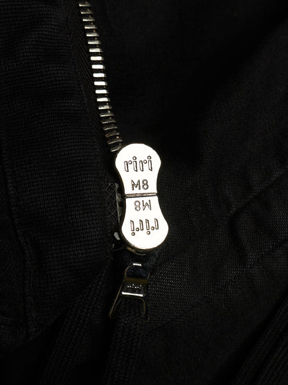 Boris Bidjan Saberi AW23 'PADDED VEST 5.1 FKU10001' Black Padded Vinyl Coated Nickel Pressed Denim Vest