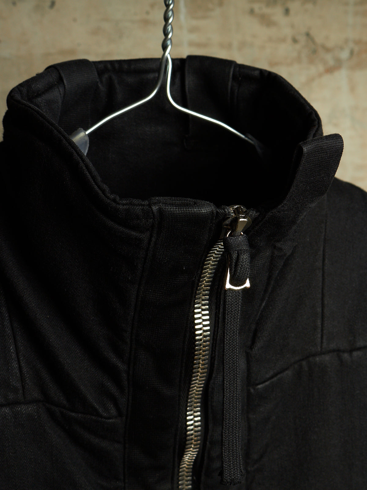 Boris Bidjan Saberi AW23 'PADDED VEST 5.1 FKU10001' Black Padded Vinyl Coated Nickel Pressed Denim Vest