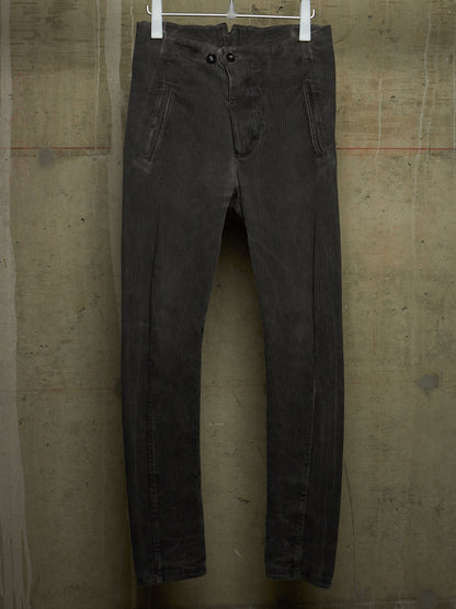 Boris Bidjan Saberi AW16 'P11 F176' Dark Grey Resin-dyed Corduroy Slim Pants