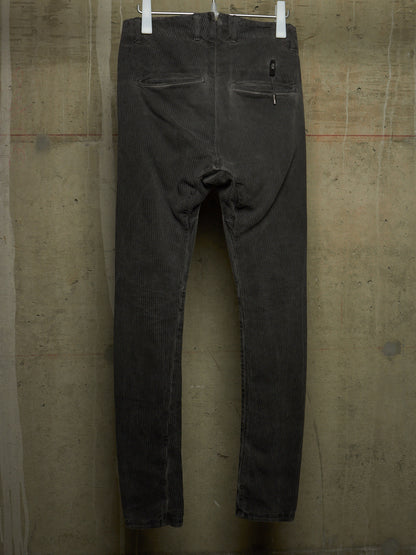 Boris Bidjan Saberi AW16 'P11 F176' Dark Grey Resin-dyed Corduroy Slim Pants