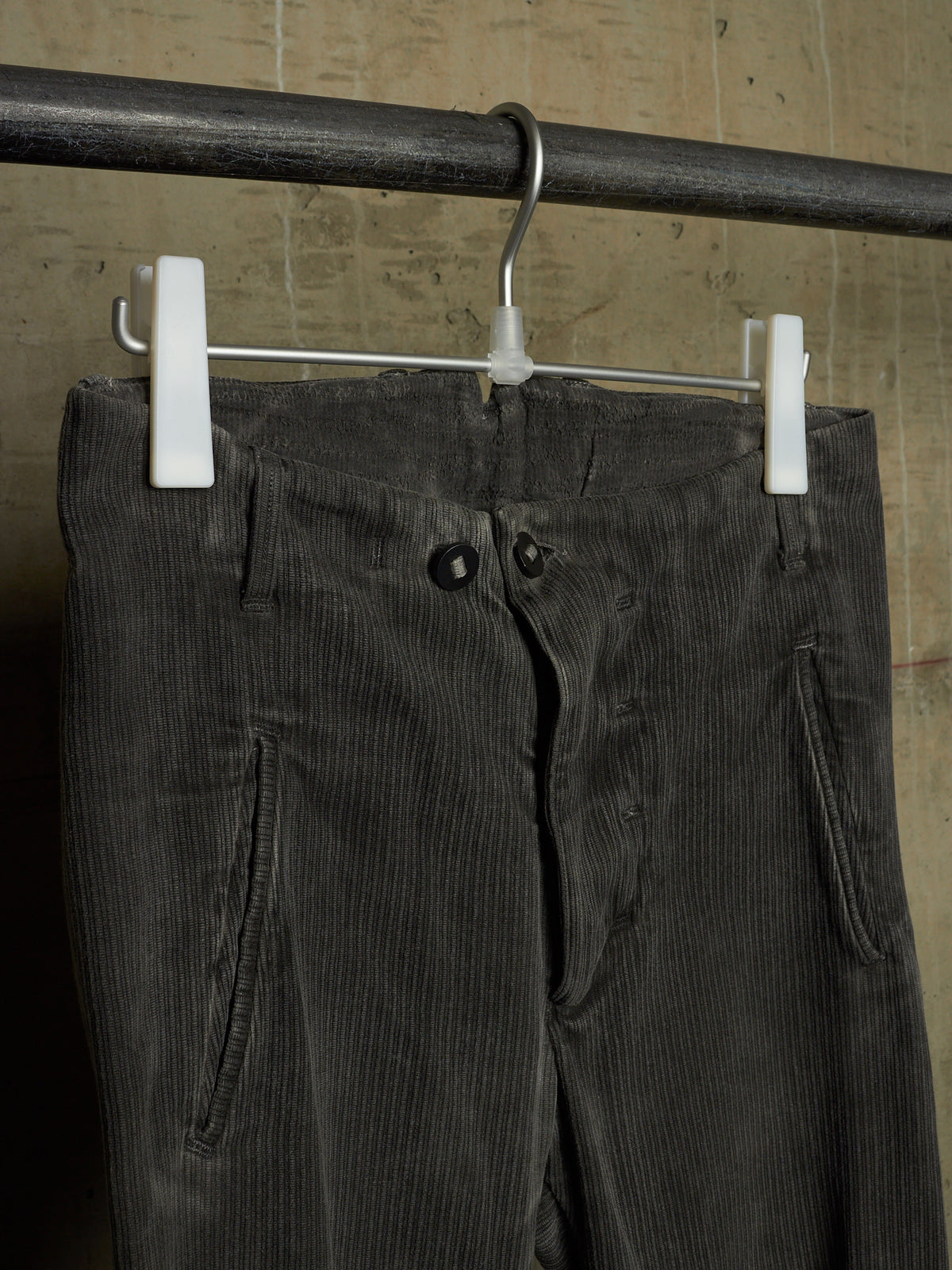 Boris Bidjan Saberi AW16 'P11 F176' Dark Grey Resin-dyed Corduroy Slim Pants