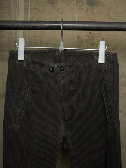 Boris Bidjan Saberi AW16 'P11 F176' Dark Grey Resin-dyed Corduroy Slim Pants