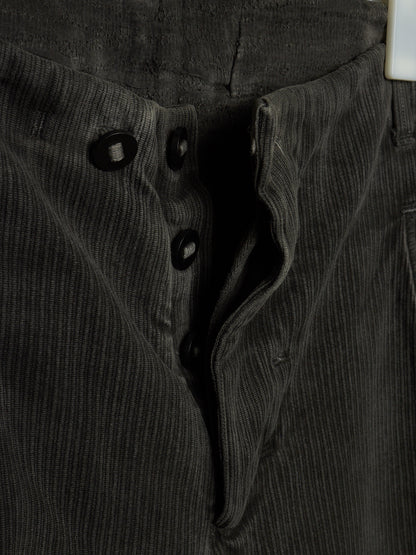 Boris Bidjan Saberi AW16 'P11 F176' Dark Grey Resin-dyed Corduroy Slim Pants