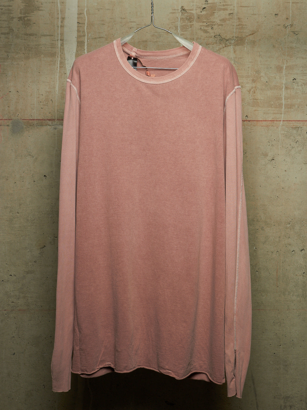 Boris Bidjan Saberi SS23 Mellow Rose Object-dyed ‘LS1.2 RF’ Thumb Hole Long-sleeves