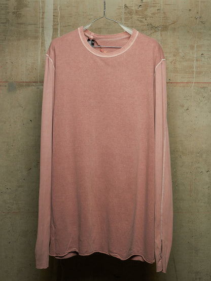 Boris Bidjan Saberi SS23 Mellow Rose Object-dyed ‘LS1.2 RF’ Thumb Hole Long-sleeves