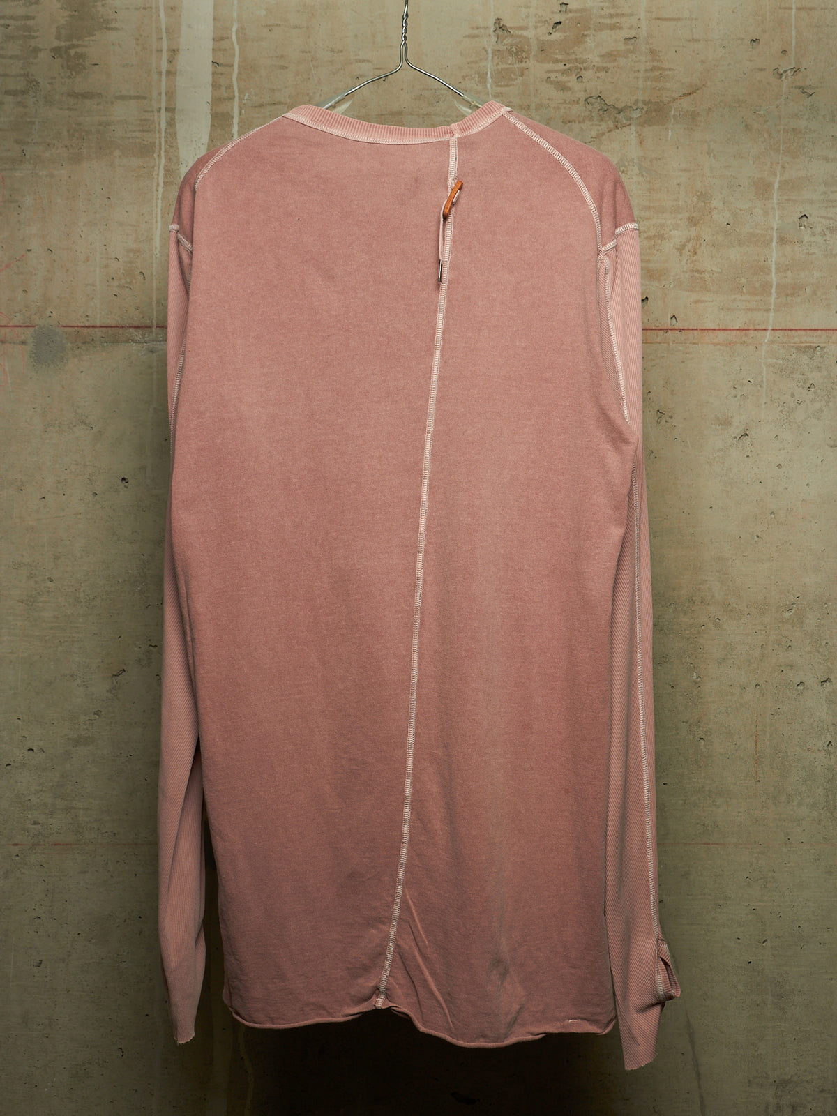 Boris Bidjan Saberi SS23 Mellow Rose Object-dyed ‘LS1.2 RF’ Thumb Hole Long-sleeves
