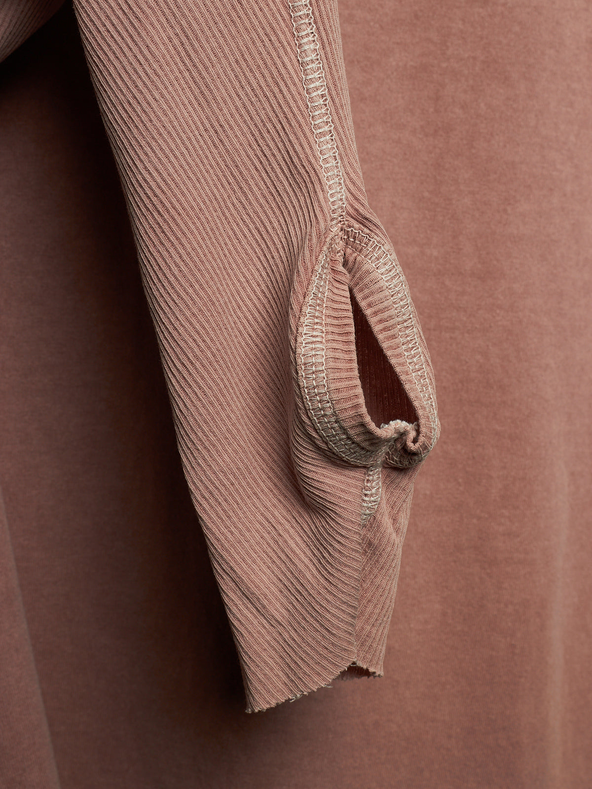 Boris Bidjan Saberi SS23 Mellow Rose Object-dyed ‘LS1.2 RF’ Thumb Hole Long-sleeves