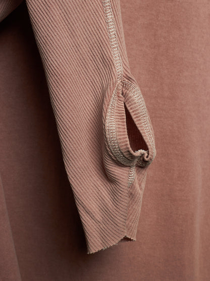 Boris Bidjan Saberi SS23 Mellow Rose Object-dyed ‘LS1.2 RF’ Thumb Hole Long-sleeves