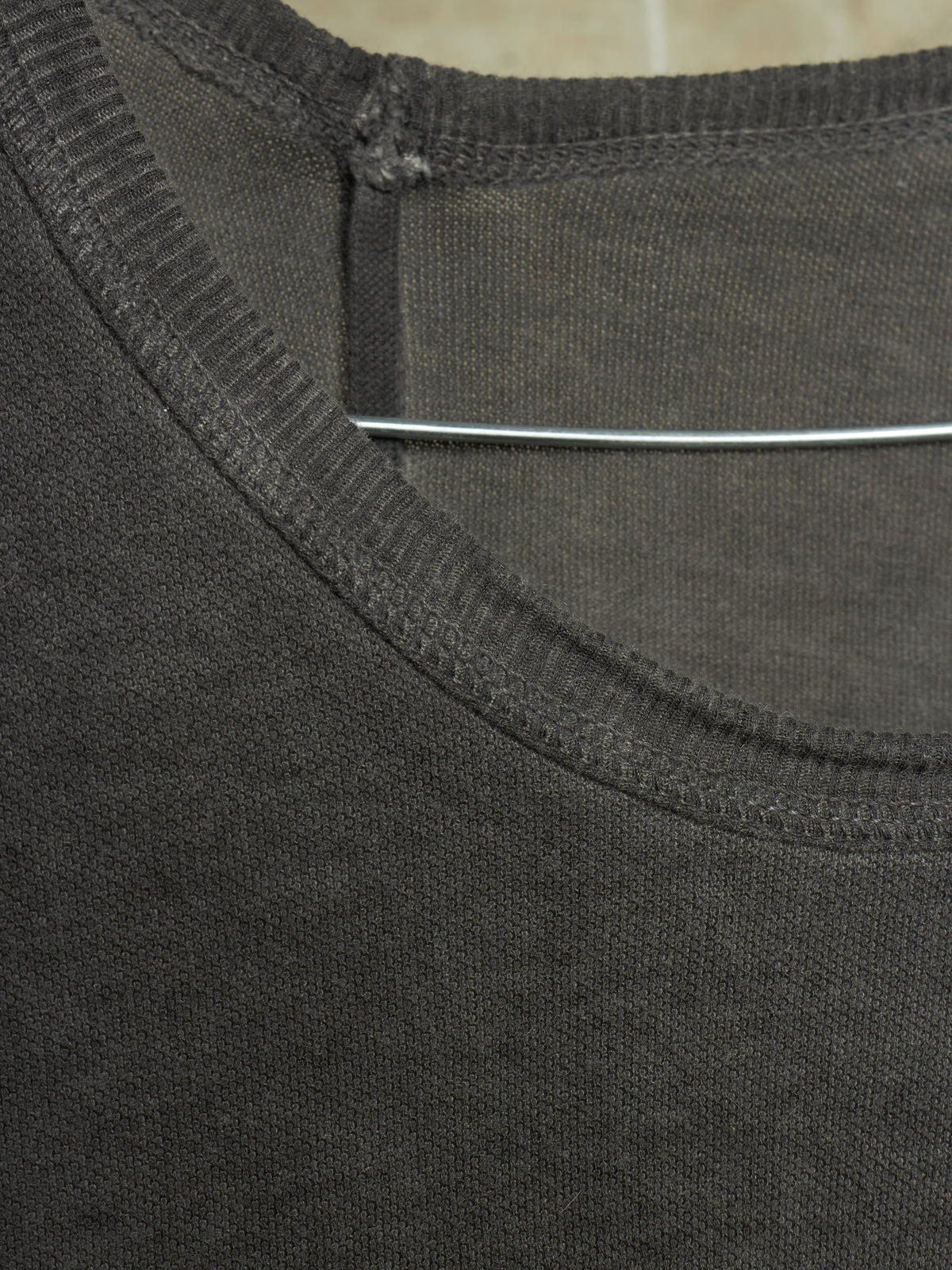 Boris Bidjan Saberi SS15-16 'LS1' Cold-dyed Grey Cotton Knit Thumbhole Long-sleeves