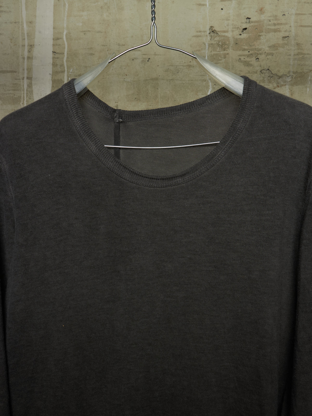 Boris Bidjan Saberi SS15-16 'LS1' Cold-dyed Grey Cotton Knit Thumbhole Long-sleeves