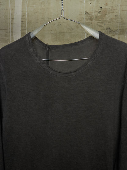 Boris Bidjan Saberi SS15-16 'LS1' Cold-dyed Grey Cotton Knit Thumbhole Long-sleeves