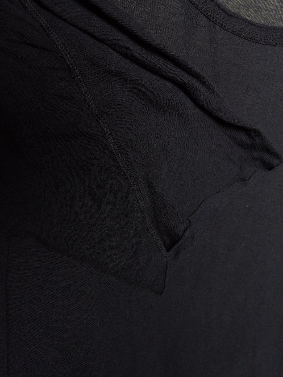 Boris Bidjan Saberi SS16 ‘TS1’ Black Object-dyed Semi Sheer Asymmetrical Rolled Edge Longline T-shirt