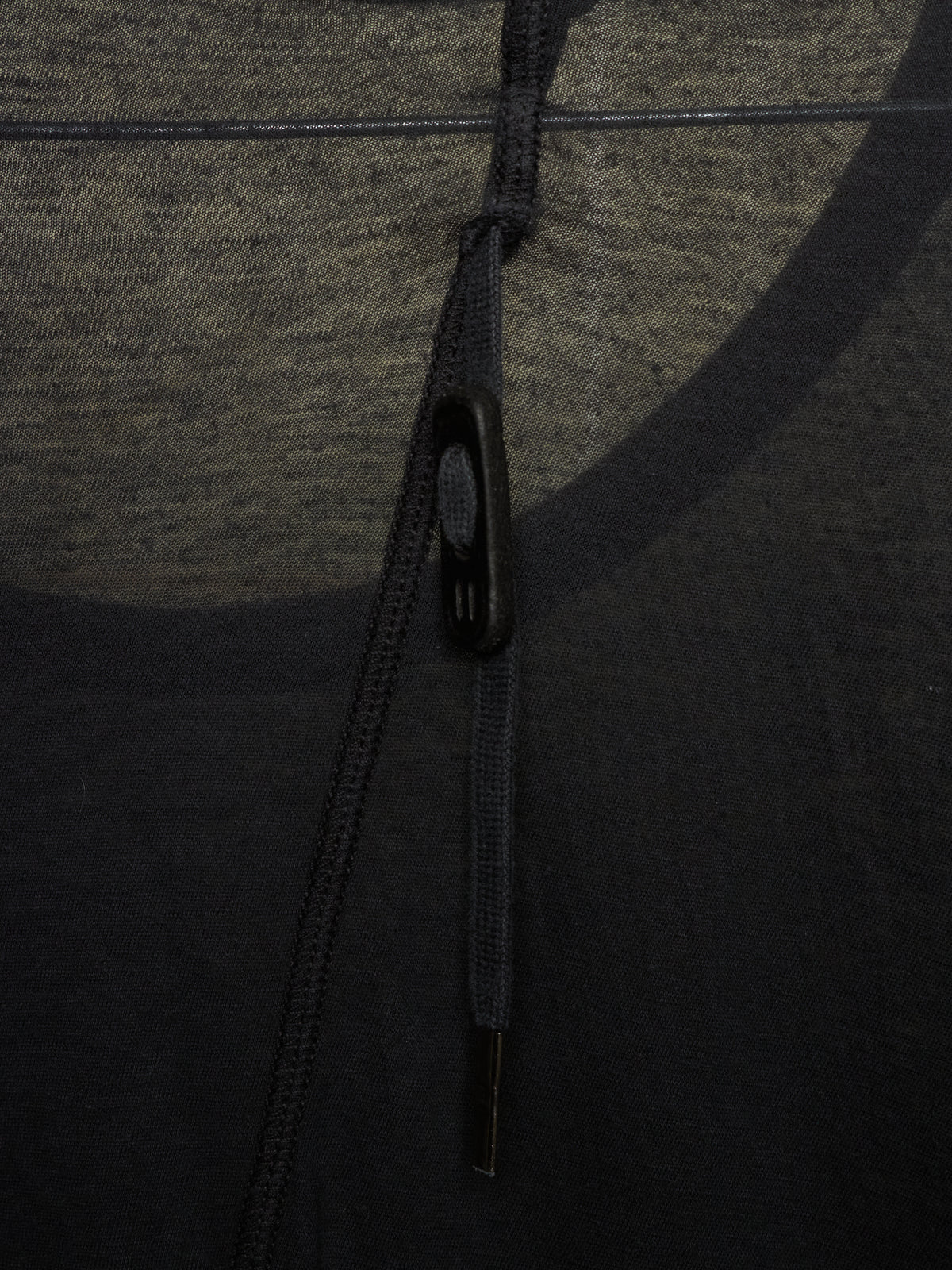 Boris Bidjan Saberi SS16 ‘TS1’ Black Object-dyed Semi Sheer Asymmetrical Rolled Edge Longline T-shirt