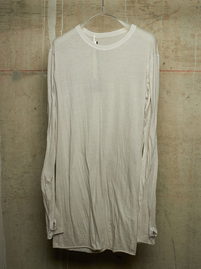 Boris Bidjan Saberi SS22 'LSI TIGHT FIT FTT00001' Light Grey Dirty Object-dyed Semi Sheer Long-sleeves