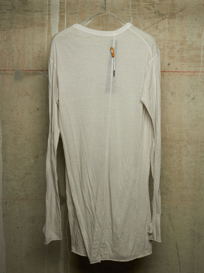 Boris Bidjan Saberi SS22 'LSI TIGHT FIT FTT00001' Light Grey Dirty Object-dyed Semi Sheer Long-sleeves