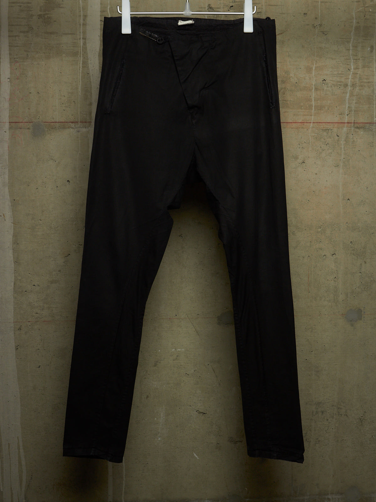 Boris Bidjan Saberi SS12 'P5 F126' Washed Black Piece-dyed Drop-crotch Pants