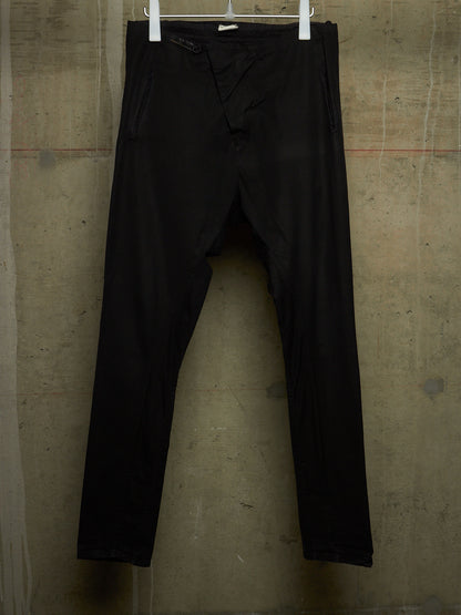 Boris Bidjan Saberi SS12 'P5 F126' Washed Black Piece-dyed Drop-crotch Pants