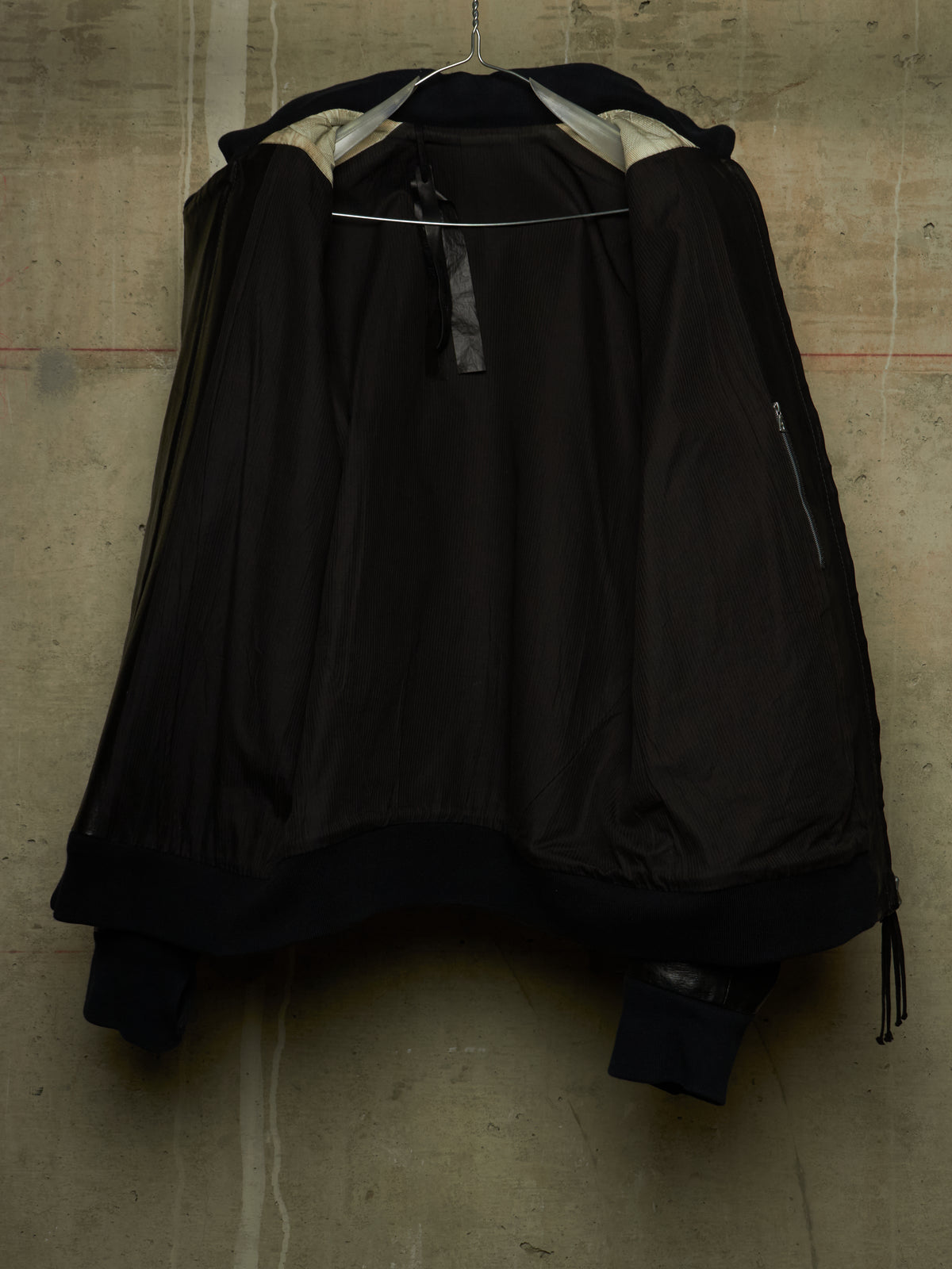 Boris Bidjan Saberi SS13 “Classicism” Black Pigskin Leather Oversized Bomber Jacket