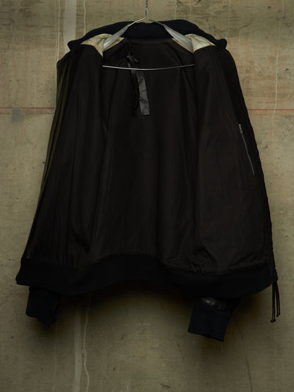 Boris Bidjan Saberi SS13 “Classicism” Black Pigskin Leather Oversized Bomber Jacket