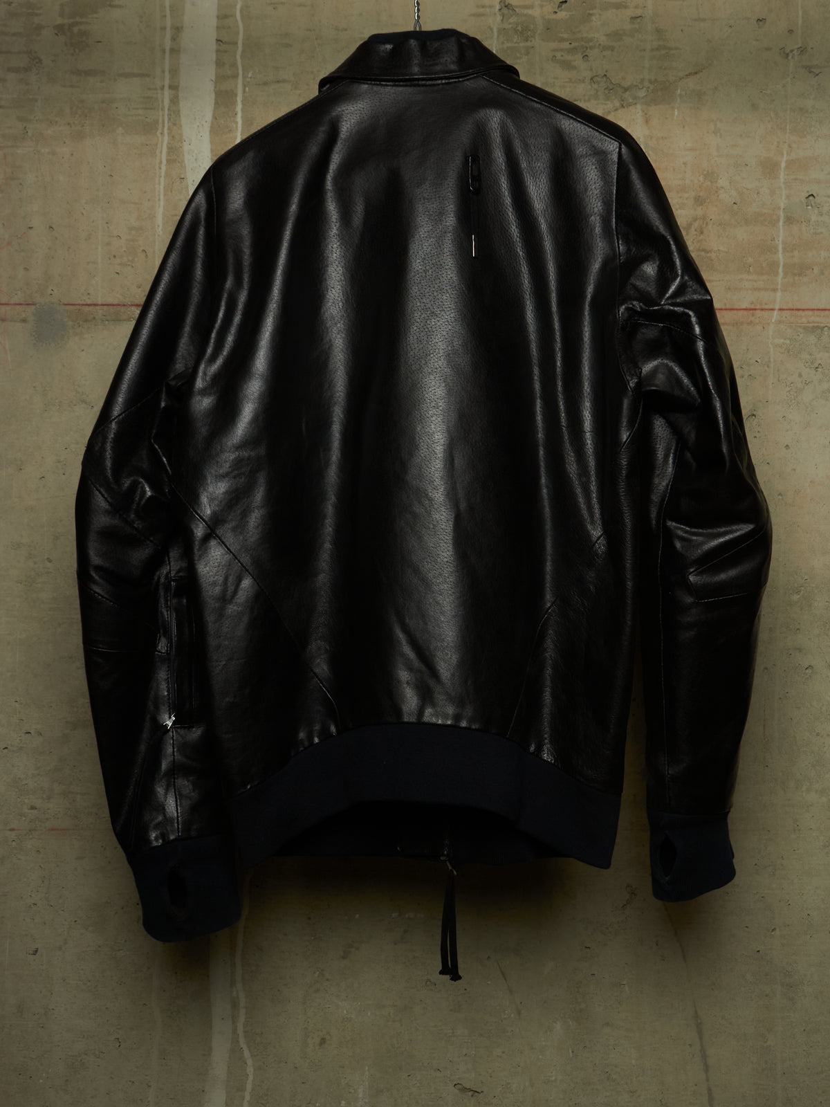 Boris Bidjan Saberi SS13 “Classicism” Black Pigskin Leather Oversized Bomber Jacket