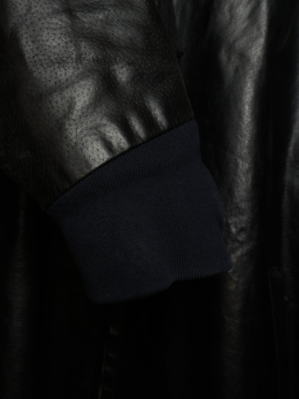 Boris Bidjan Saberi SS13 “Classicism” Black Pigskin Leather Oversized Bomber Jacket