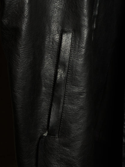 Boris Bidjan Saberi SS13 “Classicism” Black Pigskin Leather Oversized Bomber Jacket