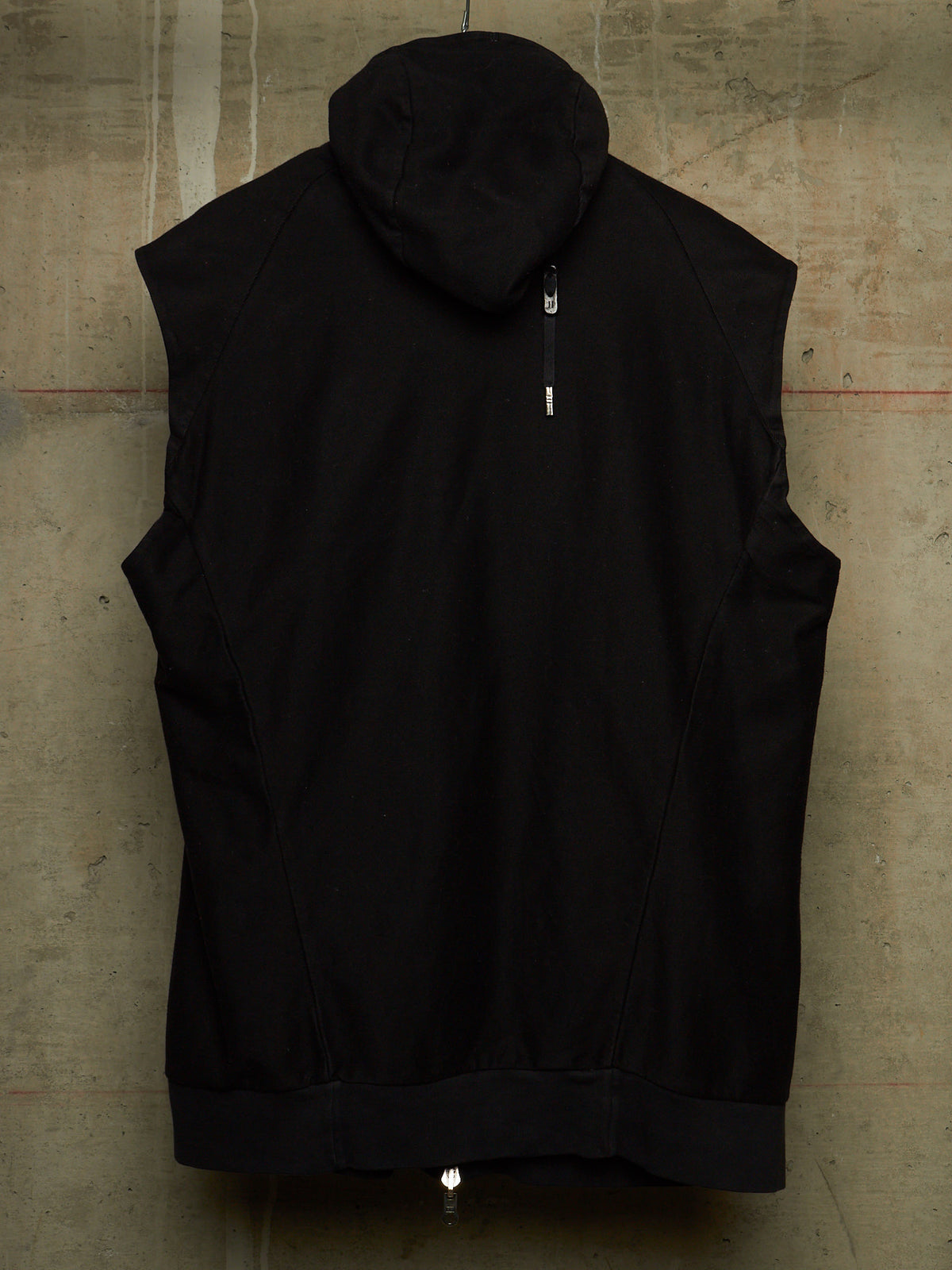 Boris Bidjan Saberi SS17 'ZIPPER0 F060' Black Object-dyed Ninja Mask Sleeveless Hooded Zip Vest