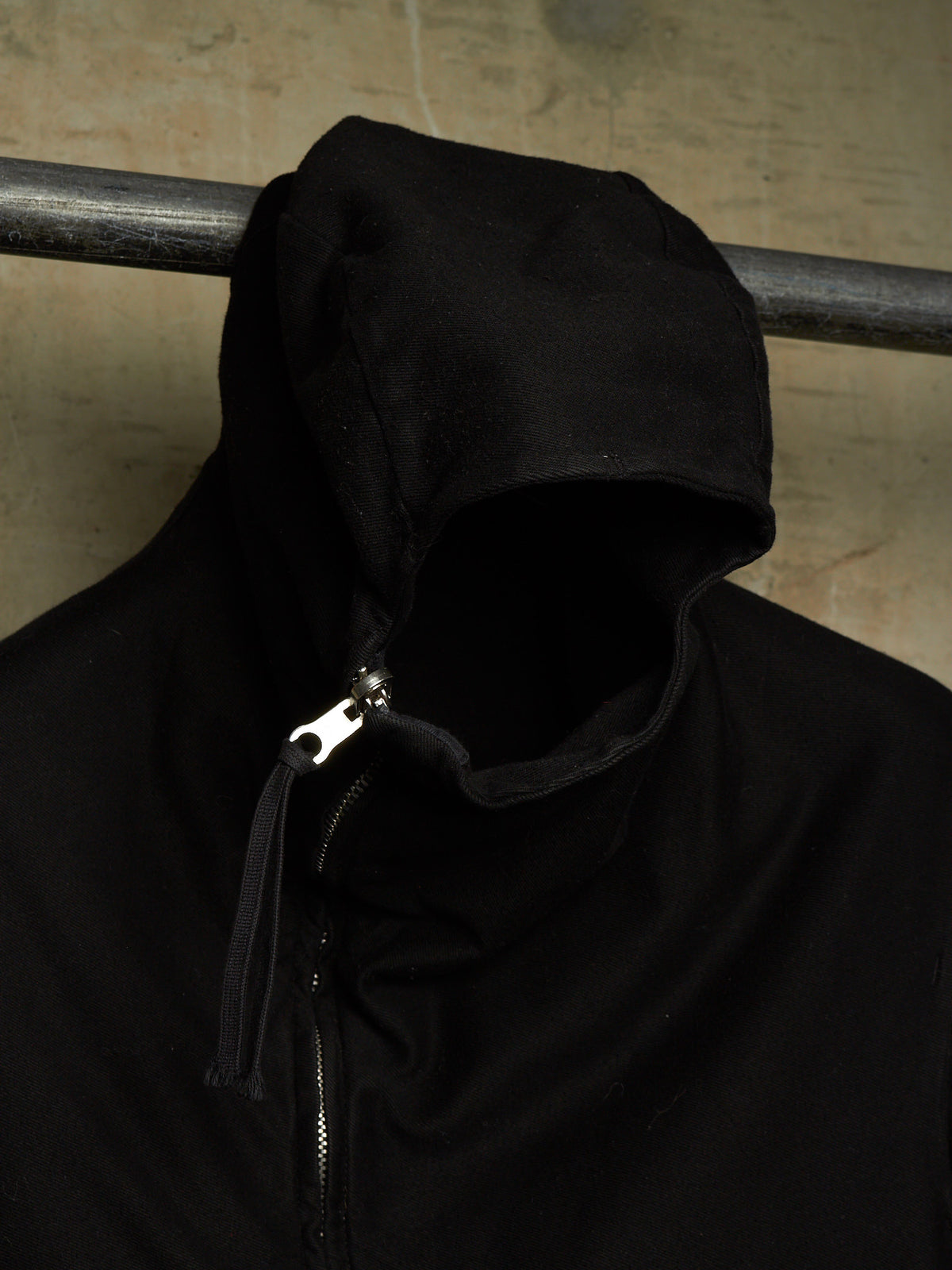 Boris Bidjan Saberi SS17 'ZIPPER0 F060' Black Object-dyed Ninja Mask Sleeveless Hooded Zip Vest