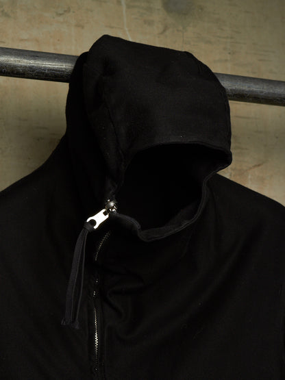Boris Bidjan Saberi SS17 'ZIPPER0 F060' Black Object-dyed Ninja Mask Sleeveless Hooded Zip Vest