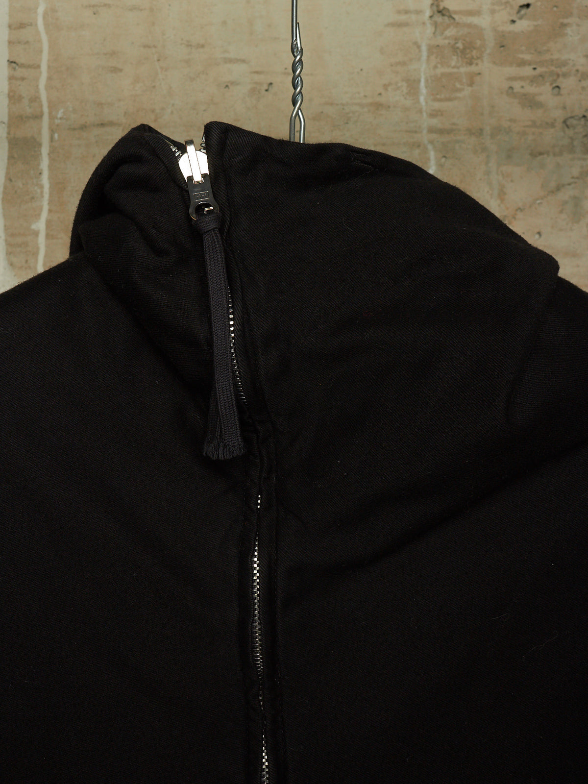 Boris Bidjan Saberi SS17 'ZIPPER0 F060' Black Object-dyed Ninja Mask Sleeveless Hooded Zip Vest