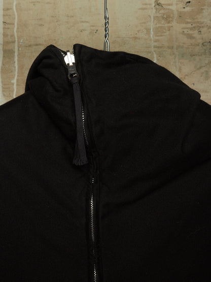 Boris Bidjan Saberi SS17 'ZIPPER0 F060' Black Object-dyed Ninja Mask Sleeveless Hooded Zip Vest