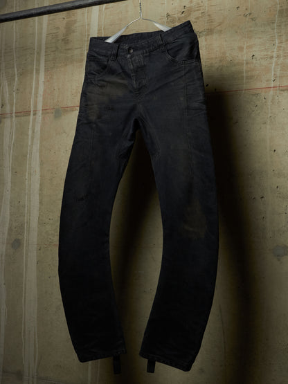 11 by Boris Bidjan Saberi AW16 'P1 F-1401' Indigo Washed J-Cut Distressed Denim
