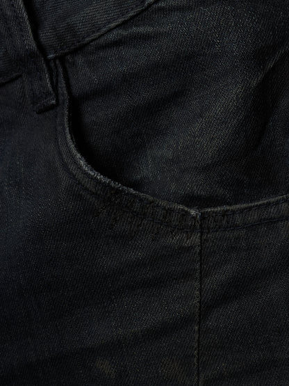 11 by Boris Bidjan Saberi AW16 'P1 F-1401' Indigo Washed J-Cut Distressed Denim