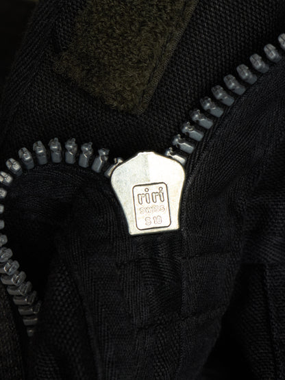 Boris Bidjan Saberi AW18 Black Waxed Cotton Canvas Infantry Duffle Bag