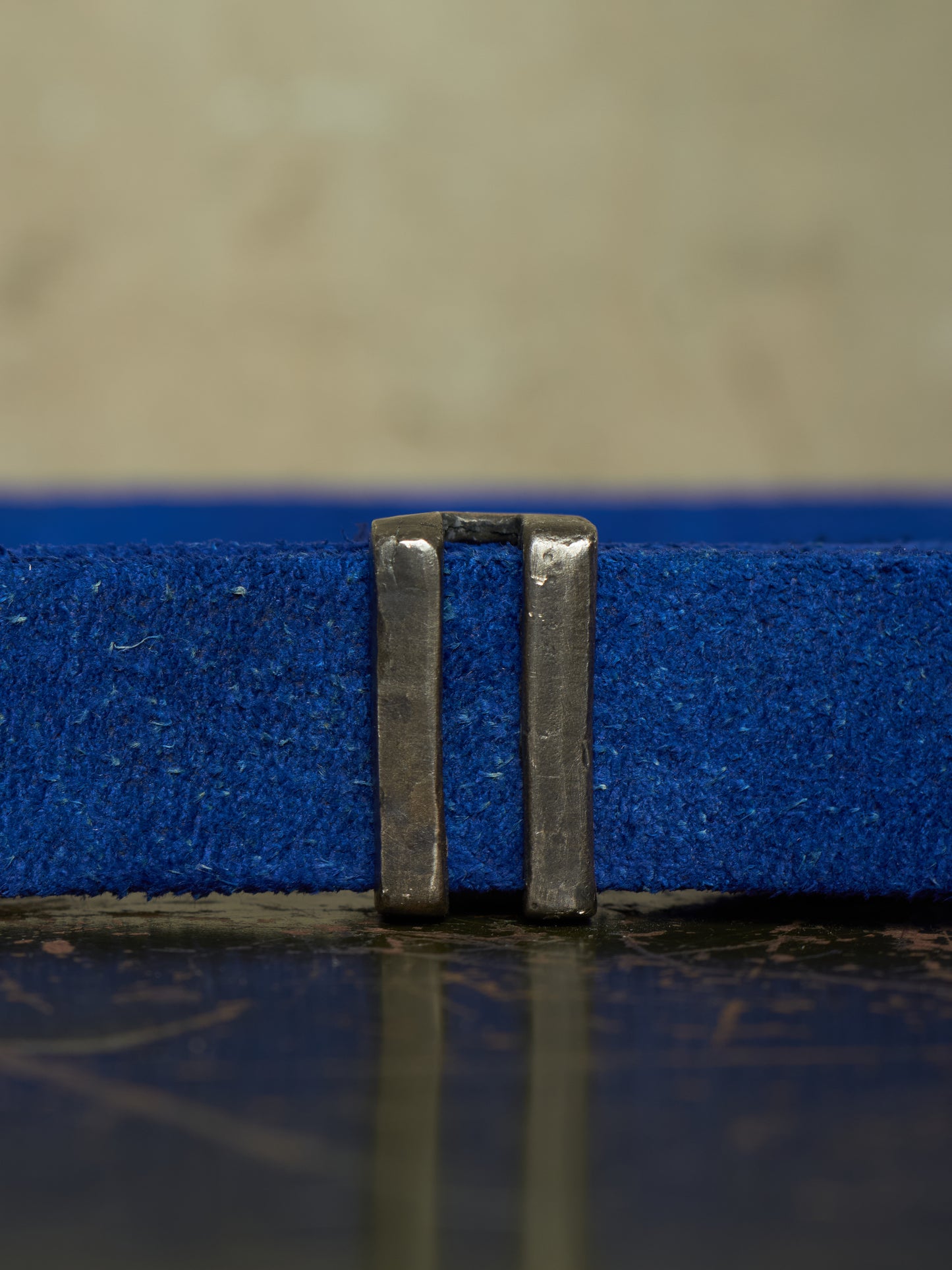 Boris Bidjan Saberi SS16 Nuclear Blue Cow Leather Belt