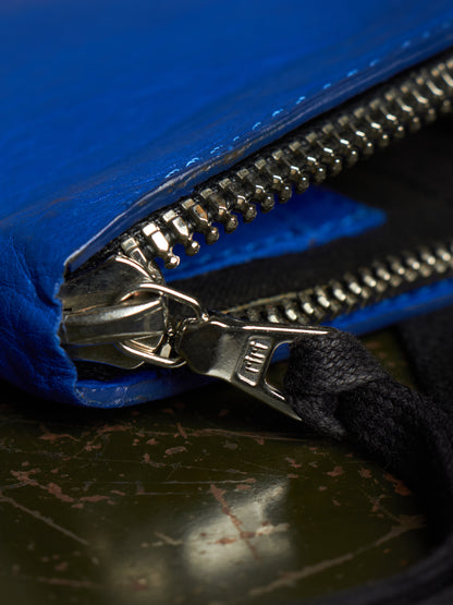 Boris Bidjan Saberi SS16 'WALLET 1 F2423M-A' Nuclear Blue Yak Leather Zip Wallet