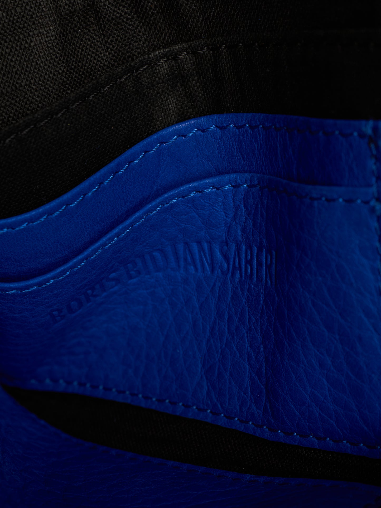 Boris Bidjan Saberi SS16 'WALLET 1 F2423M-A' Nuclear Blue Yak Leather Zip Wallet