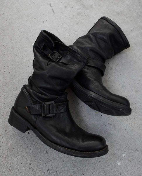 Backlash SS18 Garment-Dyed Leather Engineer Boots – DRIEW