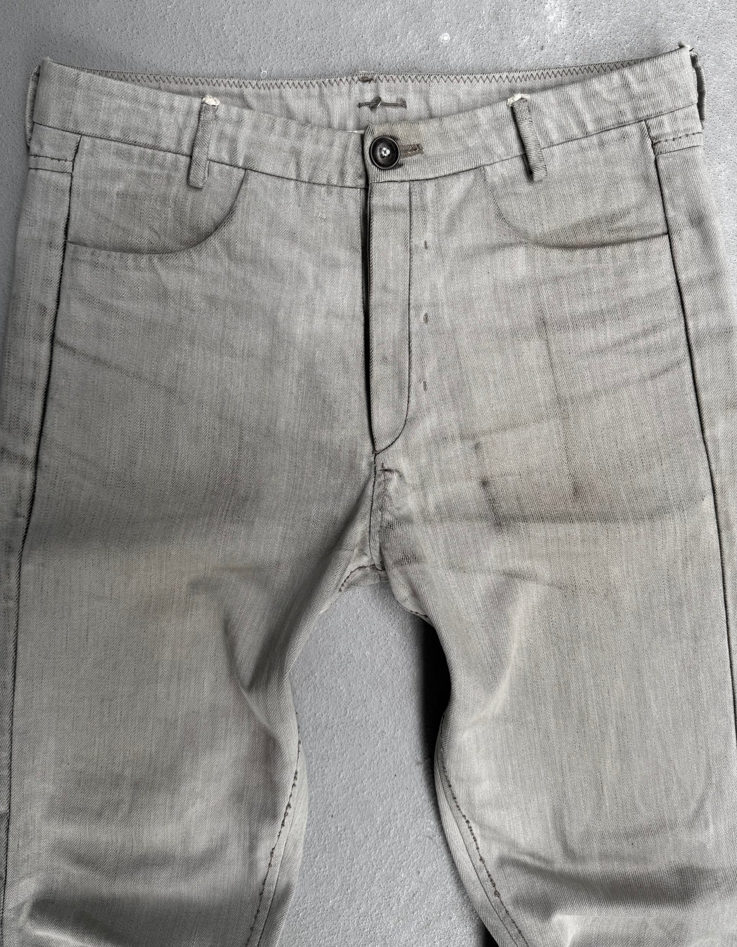 Label Under Construction Raw Hem Grey Denim