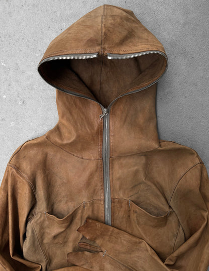 Isamu Katayama “BACKLASH” AW09 Distressed Horse Leather ‘Gimp’ Zip Hooded Jacket