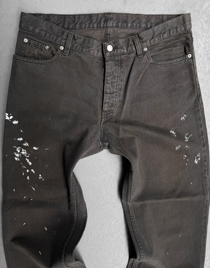 Helmut Lang AW00 Charcoal Brown Bootcut Painter Denim