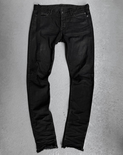 Rick Owens DRKSHDW AW11 “LIMO” Black Light-waxed ‘Detroit Cut’ Skinny Denim