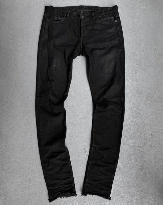 Rick Owens DRKSHDW AW11 “LIMO” Black Light-waxed ‘Detroit Cut’ Skinny Denim