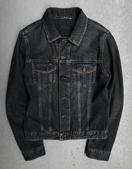 Saint Laurent Paris SS16 Distressed Denim Trucker Jacket