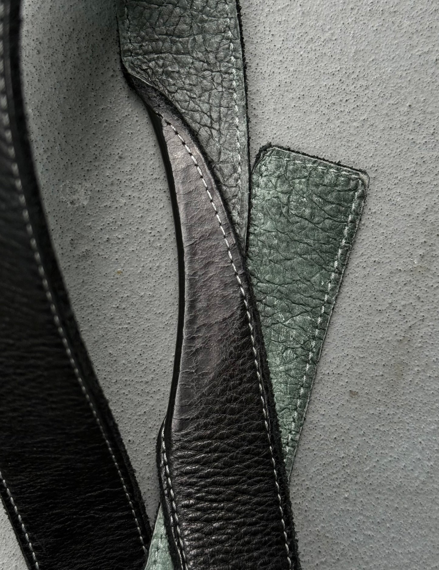 Carol Christian Poell 'AM/2623-IN PABER-PTC/10' Twisted Tonneau Paper Dart Bison Leather Belt