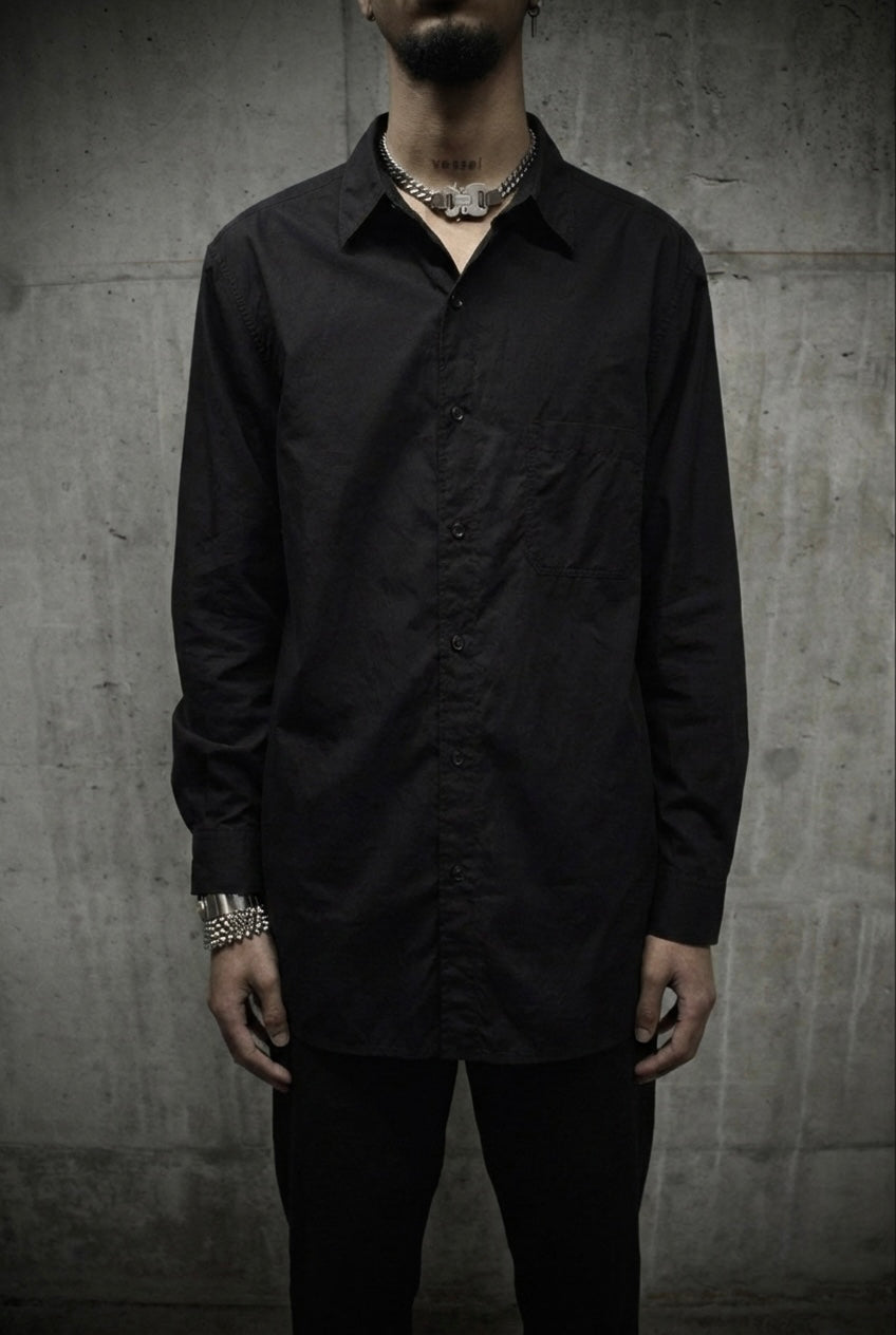 Yohji Yamamoto POUR HOMME SS25 Classic Oversized Shirt detail | DRIEW GARMENTS