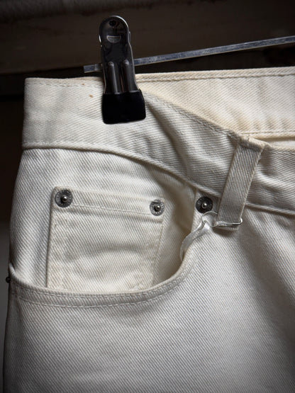 Helmut Lang Early 00s 'Classic Cut' Vintage White Flare Denim